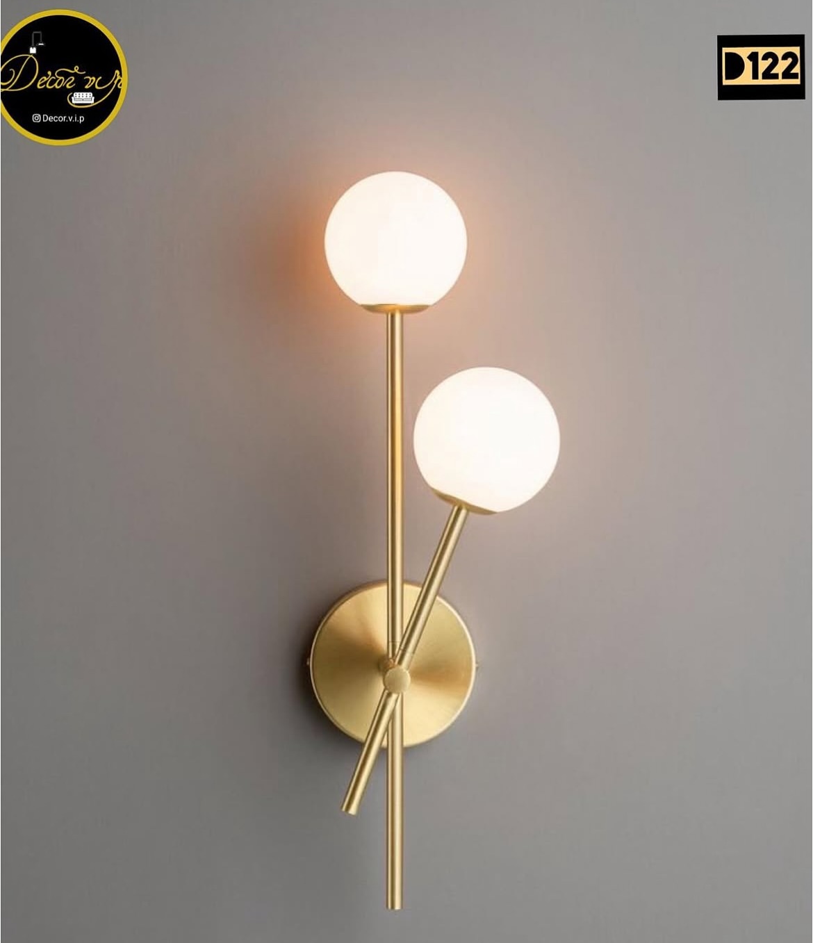 لوستر دیواری دیوارکوب حبابی دوشعله کد D122.2