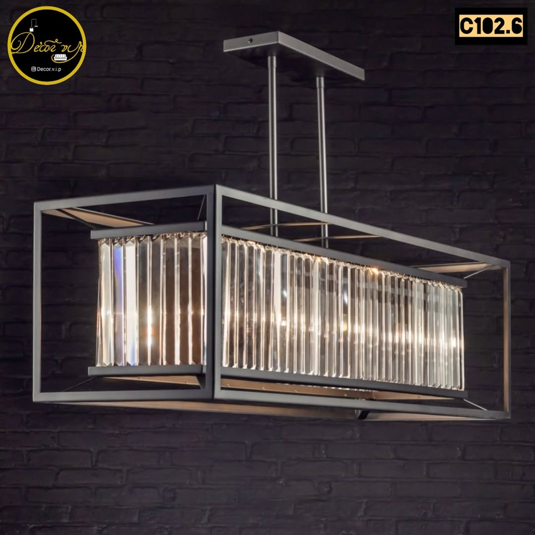 لوستر کانتری کریستالی مناسب آشپزخانه و جزیره و میزغذاخوری کد c102