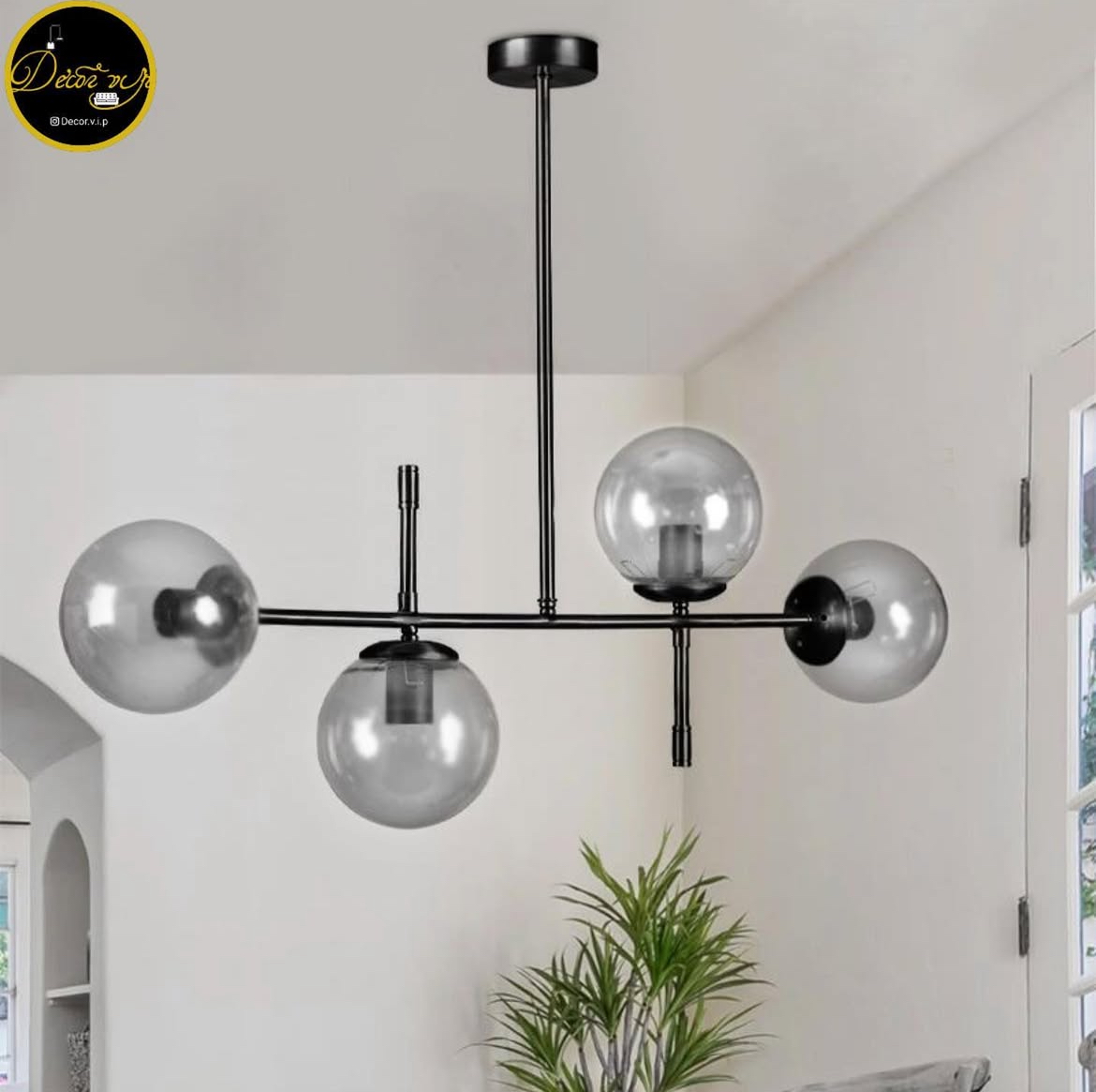 نمای دیگر لوستر حبابی مدرن ۴ شعله کد k130.4