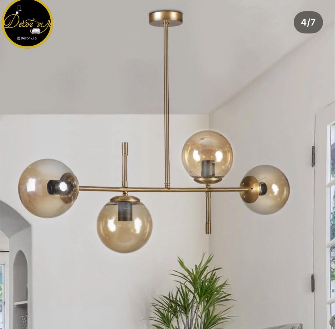 نمای دیگر لوستر حبابی مدرن ۴ شعله کد k130.4