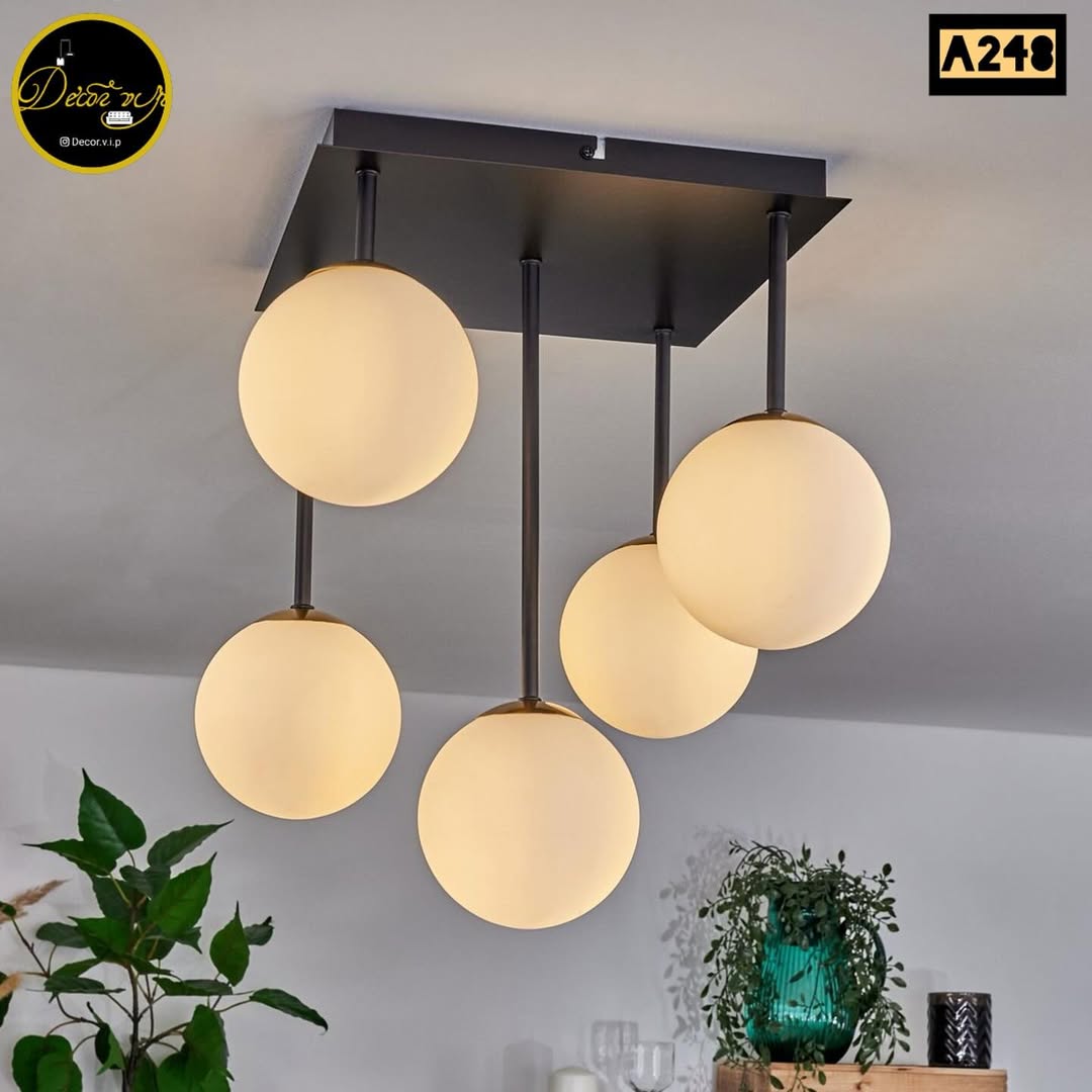 لوستر حبابی پذیرایی و اتاق خواب و آشپزخانه و محل کار پنج شعله کد A248