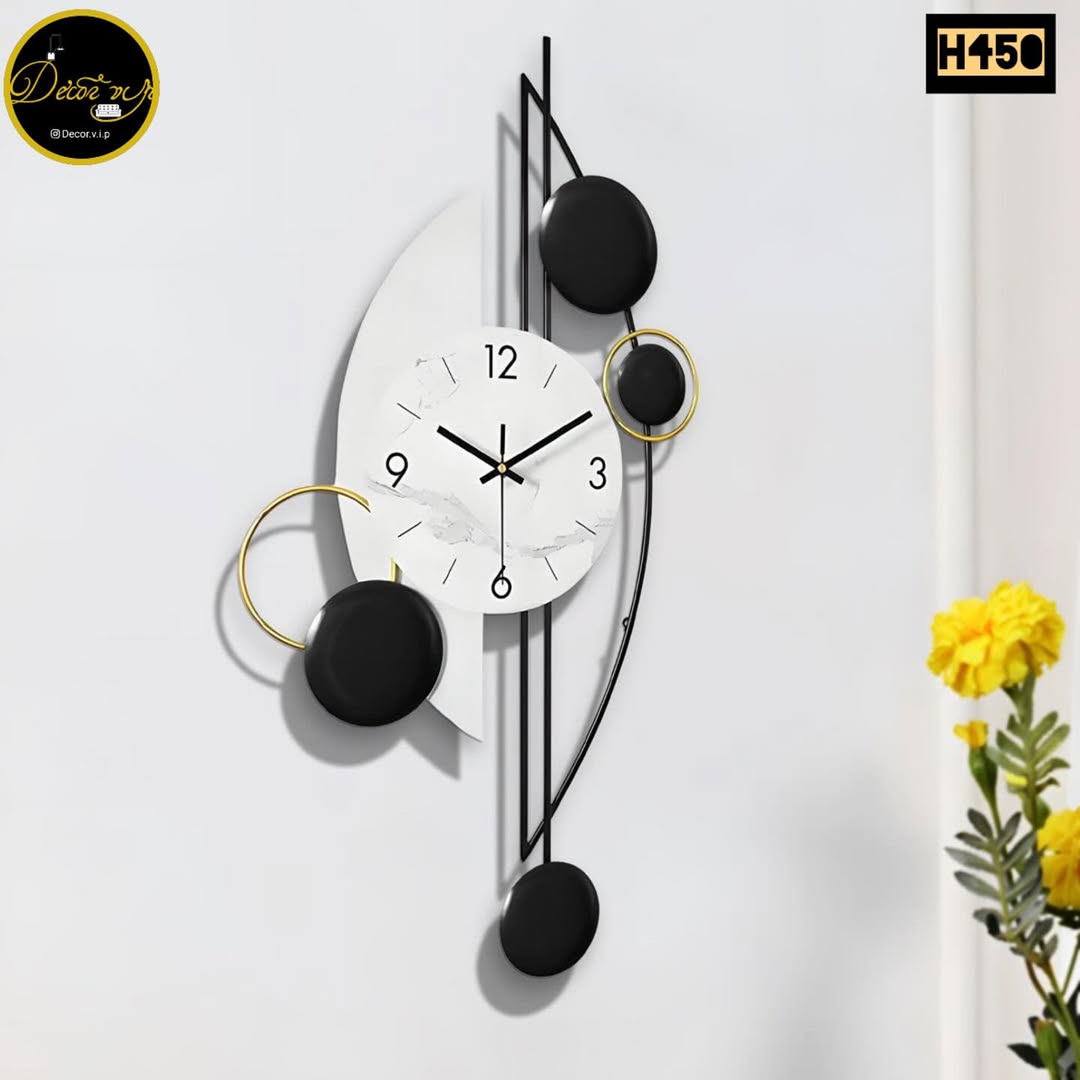 نمای دیگر ساعت دیواری مدرن کد H450 با موتور آرام گرد