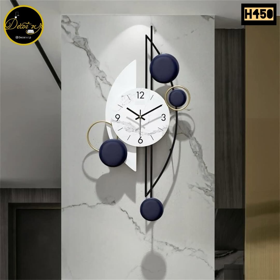 نمای دیگر ساعت دیواری مدرن کد H450 با موتور آرام گرد