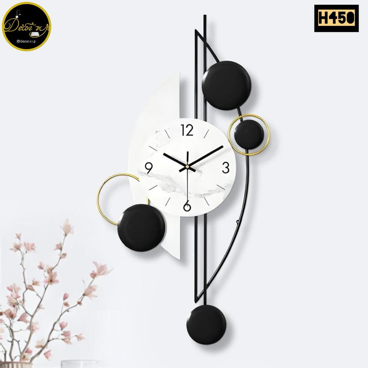 ساعت دیواری مدرن کد H450 با موتور آرام گرد دکور وی آی پی