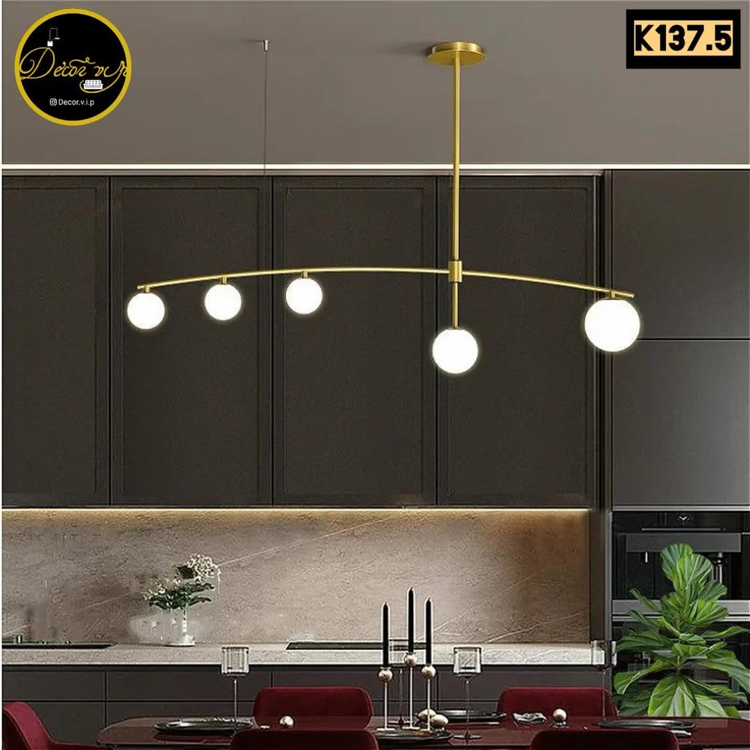 نمای دیگر لوستر کانتری حبابی برای کانتر و جزیره کد K137.5