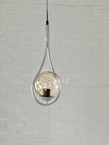 لوستر آویز تک شعله نقره ای