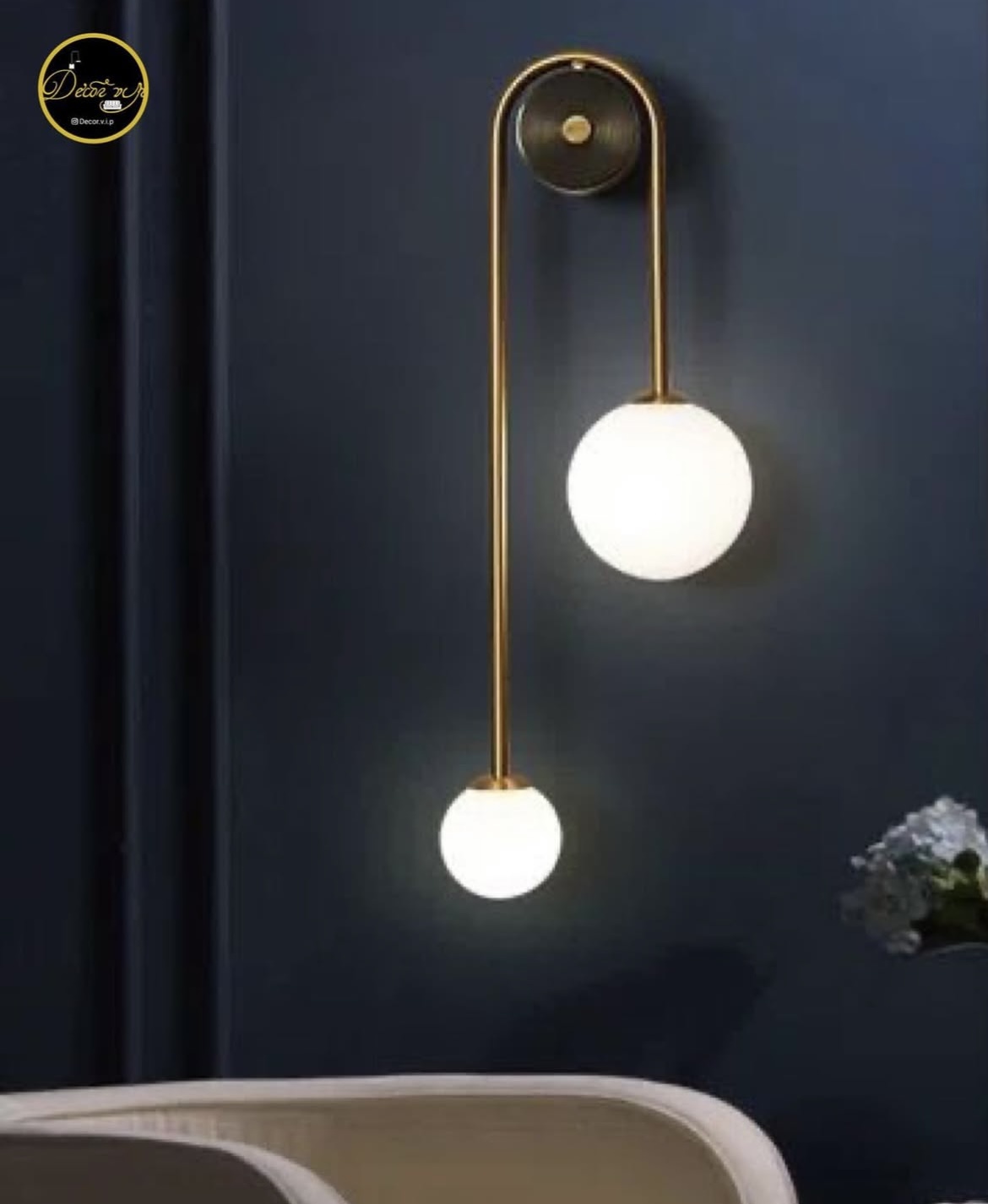 نمای نصب دیوارکوب دوشعله