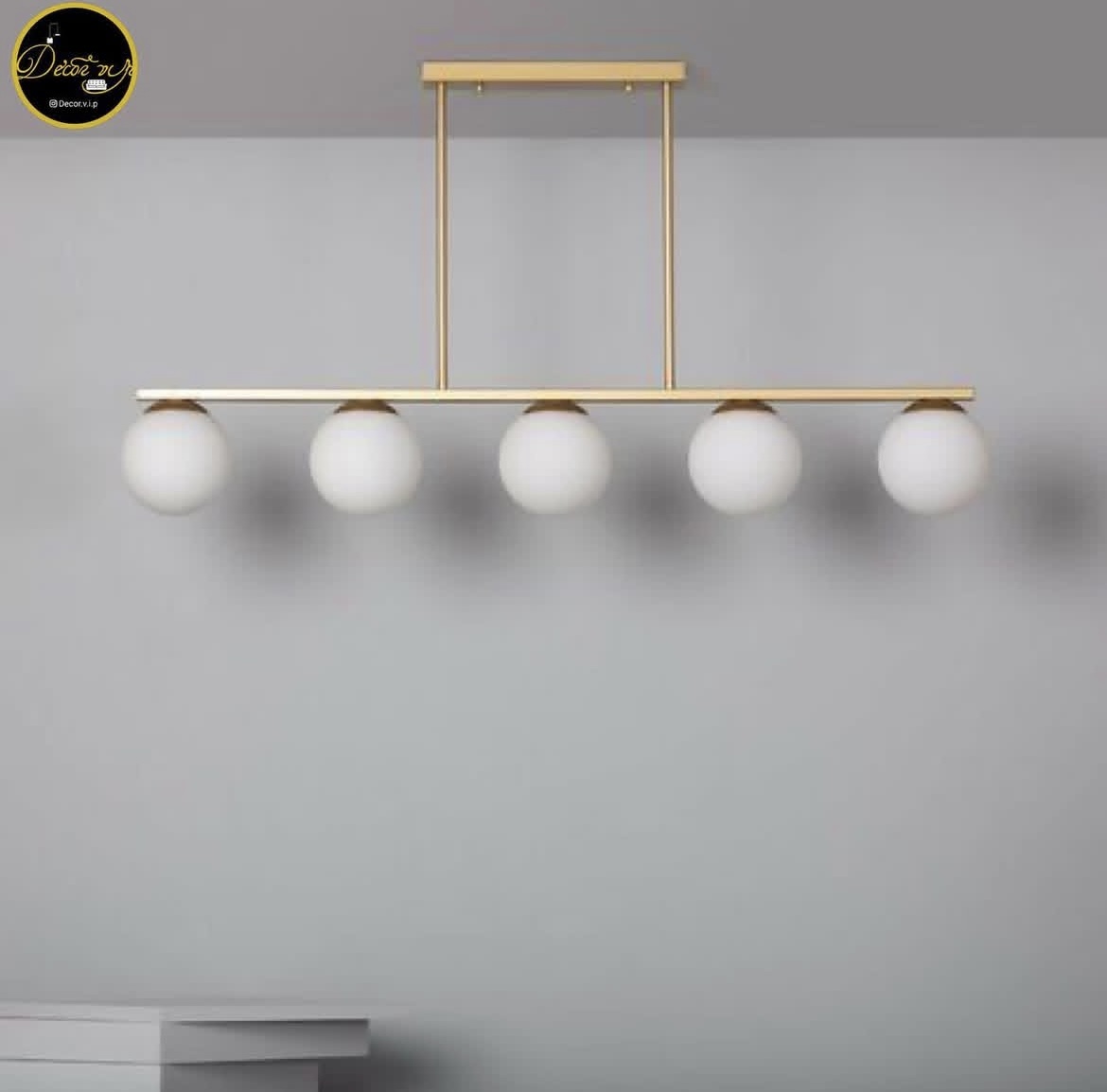 نمای جانبی لوستر کانتری خطی ۵ شعله